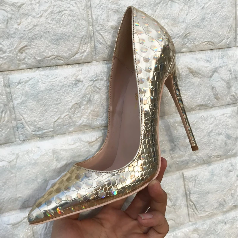 Туфли-лодочки на шпильке лакированная кожа заостренный носок высокий каблук