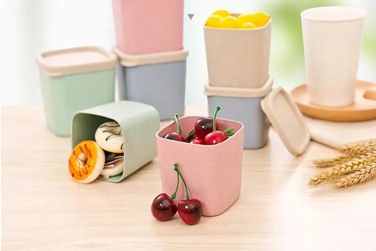 1 шт. коробка для хранения пшеничной соломы кухонной еды зерновых бобов риса