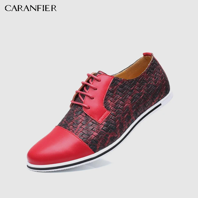 CARANFIER/мужская кожаная обувь мужская деловая на плоской подошве шнуровке оксфорды