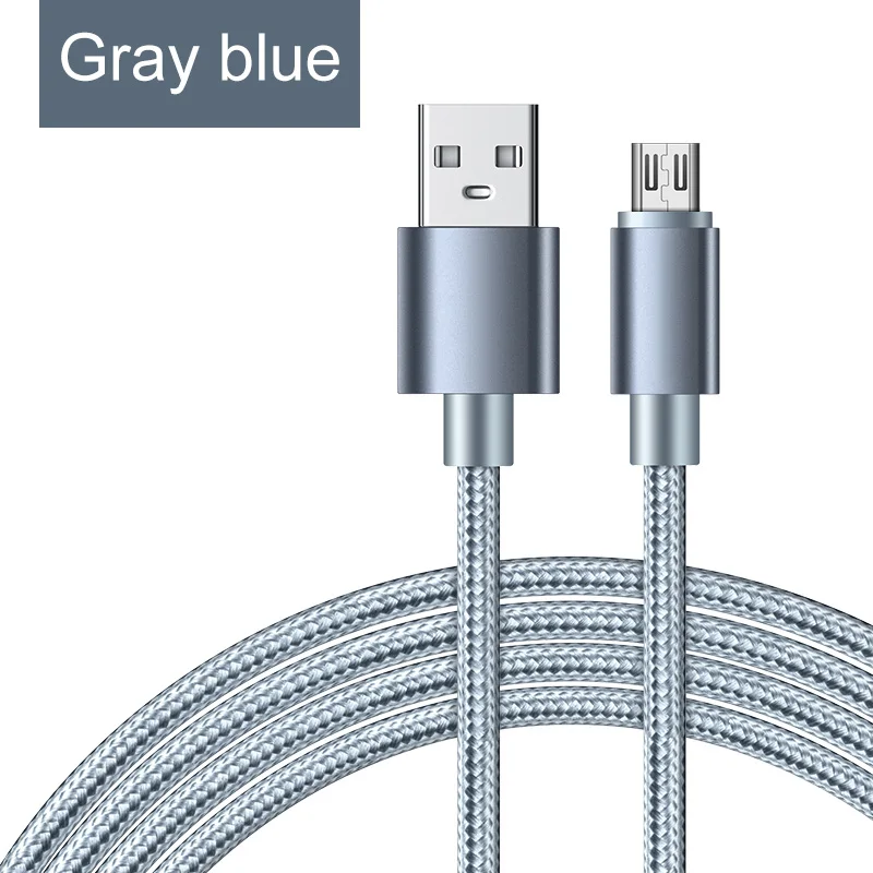 Gourde Micro USB кабель для Xiaomi Redmi Note 5 Pro Кабель зарядного устройства микро-usb для samsung S7 S6 edg Android Phone Micro шнур - Цвет: Gray