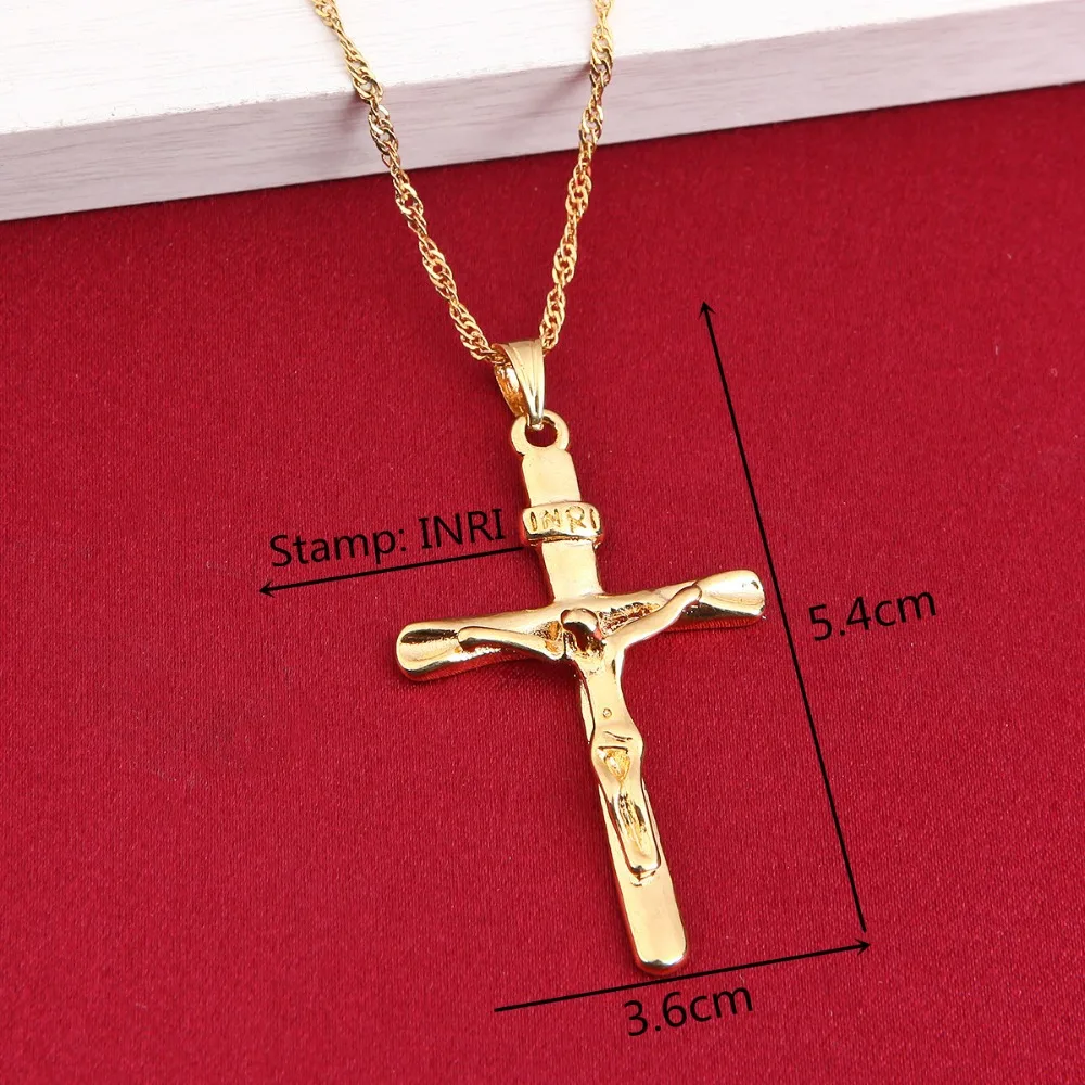 Мужской крест ожерелье Подвеска для женщин инри Иисус Распятие христианство