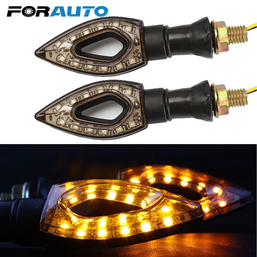 FORAUTO 2 шт. 12 LED мотоциклетный светильник с поворотным сигналом Настраиваемые