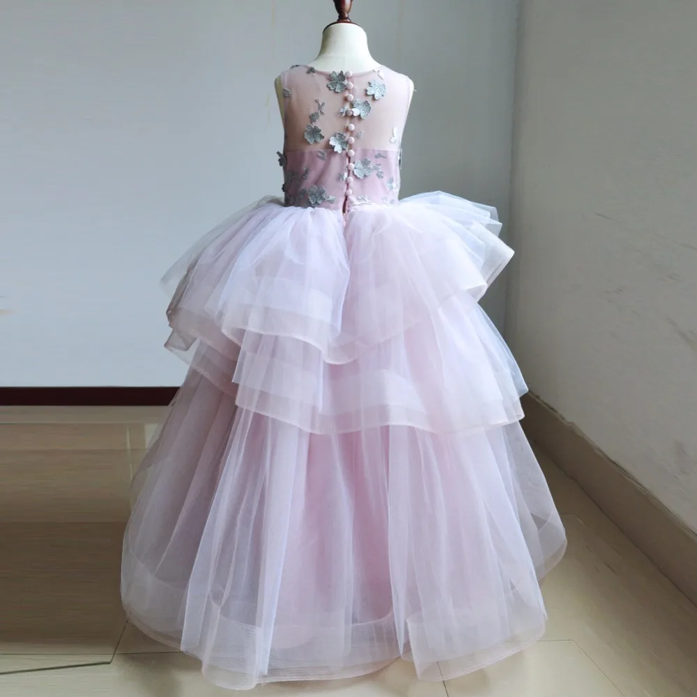 Girl Wedding Dress Kids Ball Gown Princess Party Birthday Clothes Floor Length Elegant for 4-14 year | Детская одежда и обувь