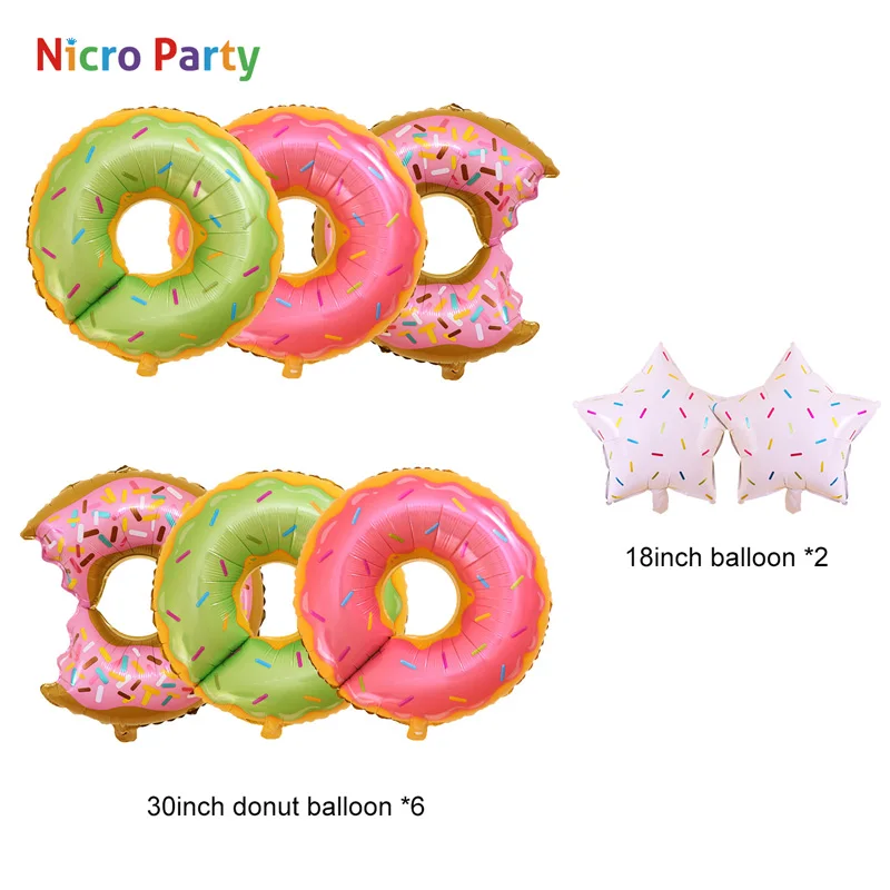 Nicro 20 шт./компл. пончик Grow Up детский день рождения девочки мальчика комплект украшений для вечеринки розового и зеленого цветов LovelyDecor вечерние дома Новые DIY# Set96