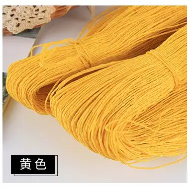 yellow 500 г/лот, летняя шляпа, пряжа для вязания, соломенная пряжа из рафии, пряжа для вязания крючком, пряжа для шляп ручной работы, корзины ручной работы - Цвет: yellow