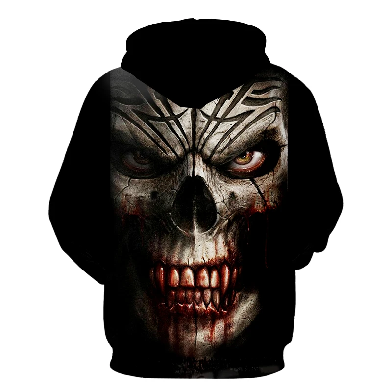 

UJWI Hoodies Male Long Loose 3D Hoody Print Bleeding Skull Streetwear Plus Size 5XL Garment Homme Autumn Sweatshirts