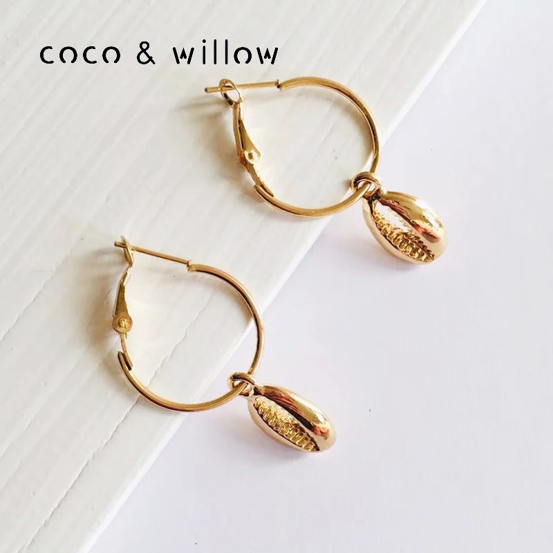 Серьги-кольца coco &amp williow золотого цвета для женщин маленькие серьги-кольца с