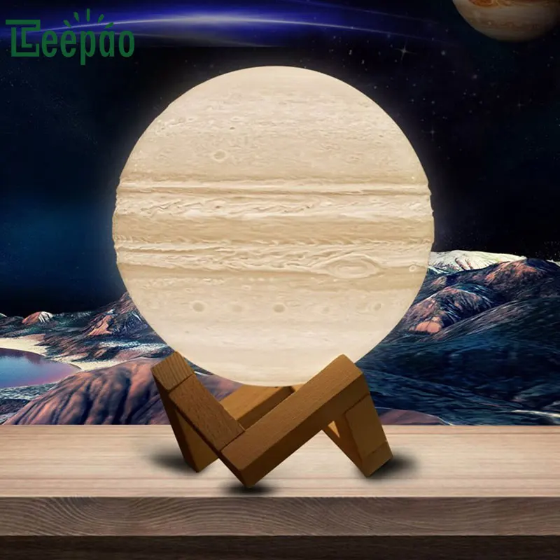 3D свет печати Юпитер лампы Красочный ночник Перезаряжаемые изменить сенсорный Usb