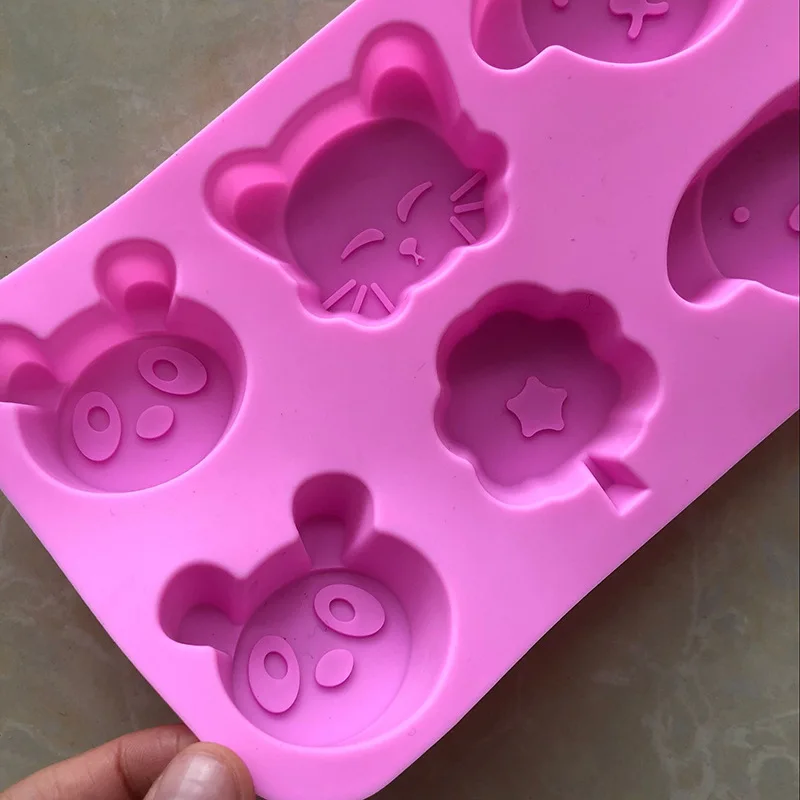 Silicone Cake Mold Soap 6 Animals Elephant Panda The Ice Lattice Chocolate Pudding Baking Tool | Дом и сад