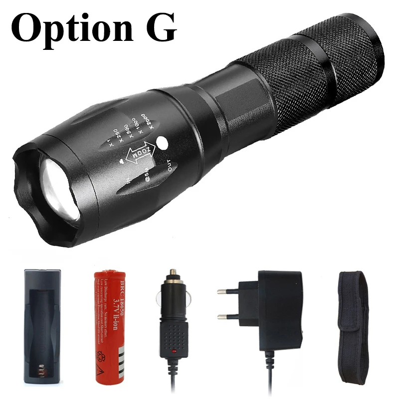 Option G Z10 Litwod C8 высокомощный тактический светодиодный светильник-вспышка XM-L2 T6 U3 для самозащиты, вспышка, светильник фонарь для охоты, велосипедный светильник - Испускаемый цвет: Option G