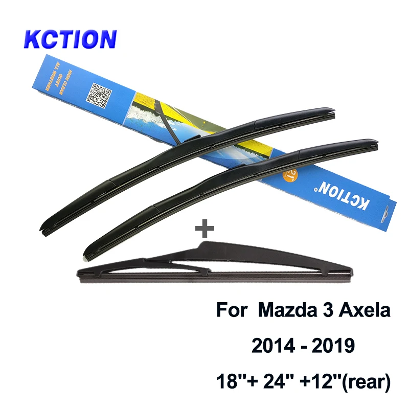 2pcs front 1pcs rear Гибридное лезвие стеклоочистителя лобового стекла для Mazda 3 Axela ветровое стекло натуральный стеклоочиститель резиновый Задний рычаг автомобильные аксессуары 2006 2007 2008 2010 - Цвет: 2pcs front 1pcs rear