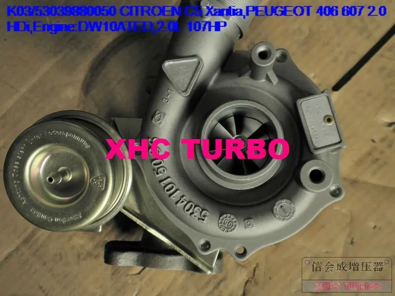 Новый турбокомпрессор K03 53039880050 0375G3 0375G4 для CITROEN C5 C8 Xantia PEUGEOT 406 607 HDi DW10ATED 2.0L