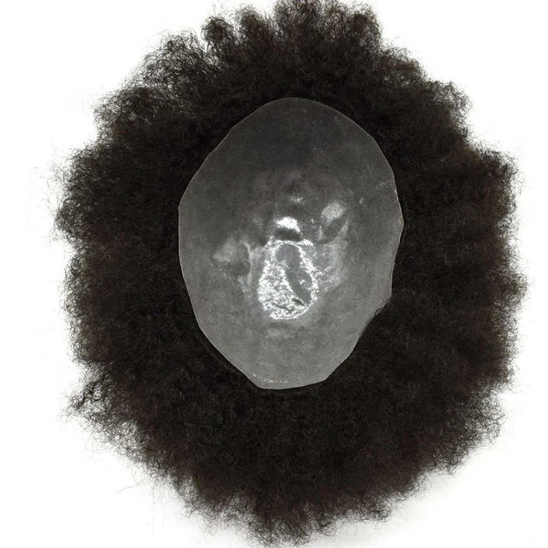 AddBeauty афро кудрявый парик тонкая кожа черный мужской индийский Реми замена волос