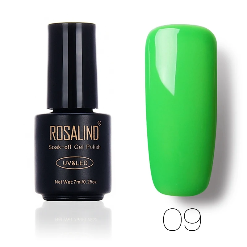 ROSALIND P+ черный флакон 7 мл цветочный Лак для ногтей DIY гель для ногтей для маникюра долговечный лак для ногтей Полупостоянный - Цвет: 09