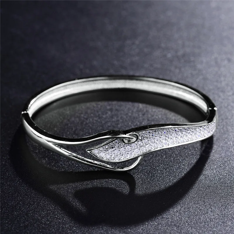 Женский индийский браслет BUDONG белый фианит золотого цвета циркон ювелирные