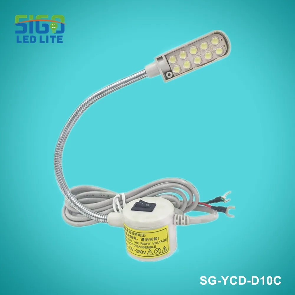 Free shipping High quality 10 years factory D10C-0.5W Sewing Machine Light 10 Led Bulbs Lamp Magnetic Base Gooseneck