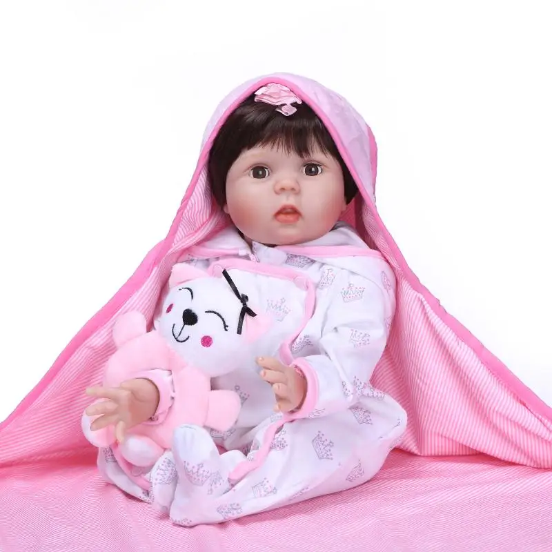 Силиконовые куклы Bebes reborn реалистичные для девочек 22 дюйма 55 см могут мигать