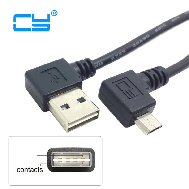 

Двусторонний левый и правый угловой 90 градусов USB 2,0 штекер на правый угловой Micro USB 5Pin Штекерный кабель для планшетов 100 шт.