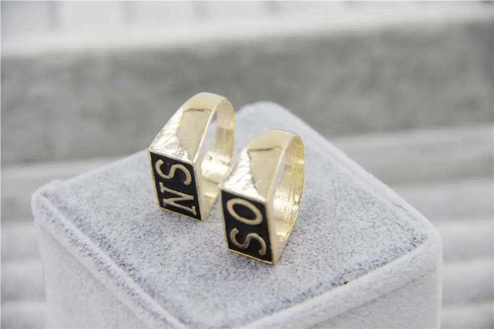 Модные ювелирные изделия золотые и серебряные очаровательные кольца с буквами
