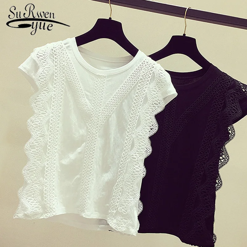 Модная женская одежда блузки женские 2019 с коротким рукавом рубашки 3XL 4XL Плюс