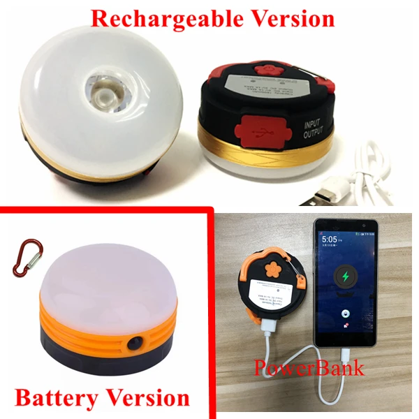 MingRay USB Перезаряжаемый кемпинговый фонарь 3W светодиодный и красный аварийный фонарь для палатки с магнитом портативный внешний аккумулятор фонарик