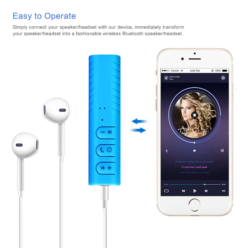 Фото Wireless Bluetooth Aux Audio Receiver Adapter 4.1 Handsfree Car Kit 3.5mm jack Hands Free Music Электроника Wireless Bluetooth Aux Audio Receiver Adapter 4.1 Handsfree Car Kit 3.5mm jack Hands Free Music Электроника