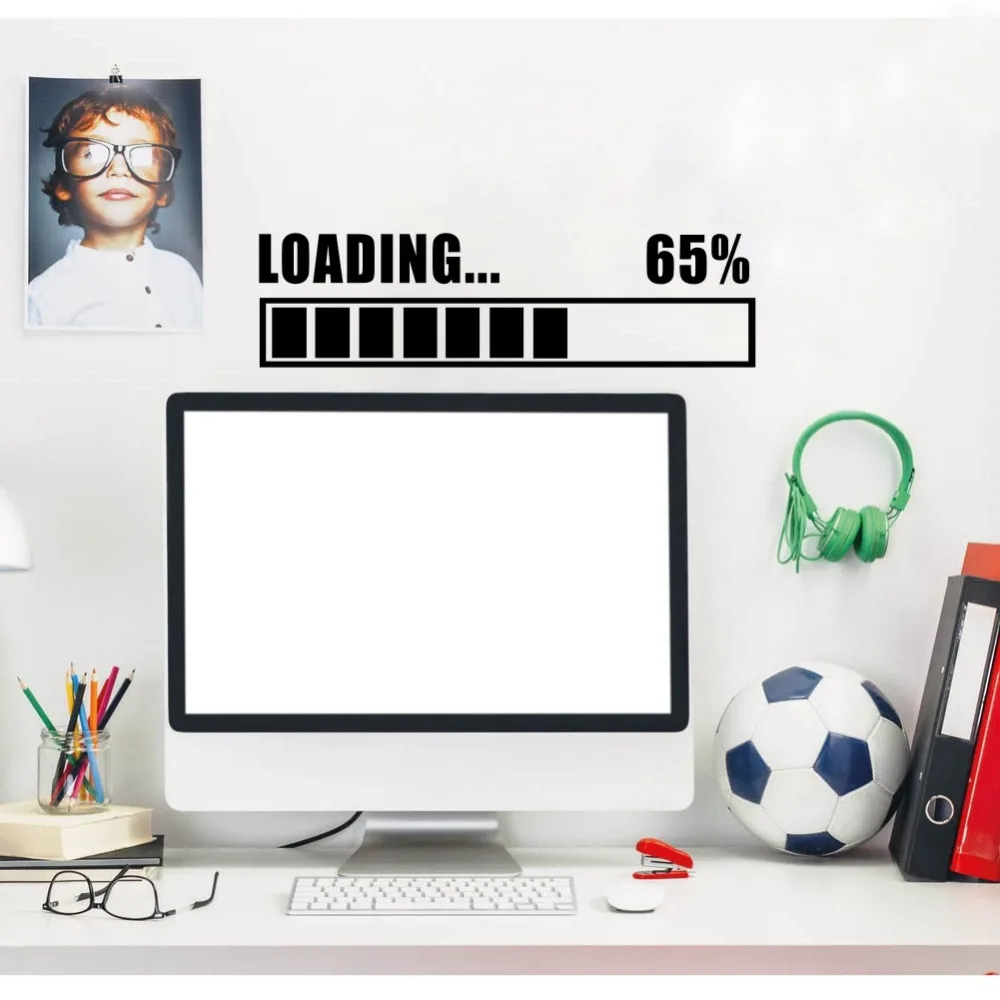 Игровая комната компьютерная загрузка видео игра Настенная Наклейка Искусство