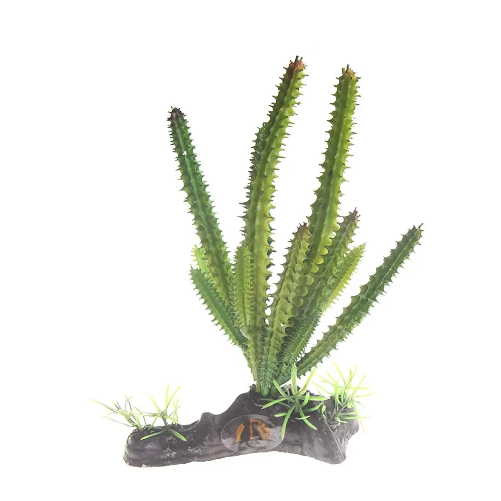 

Emours Cactus Plastic Plant Aquarium Ornament Fish Tank Desert Reptile Decoration