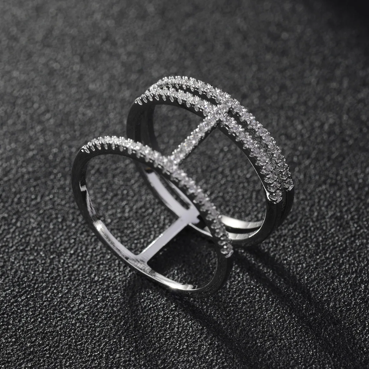 Funmode Последняя мода AAA кубический цирконий паве белые кольца для женщин подарок