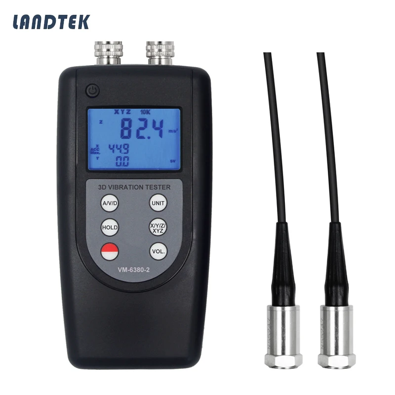 

Digital Vibration Meter VM-6380-2 Double Channel Measuring Periodic Motion Check Portable Vibrometer Analyzer