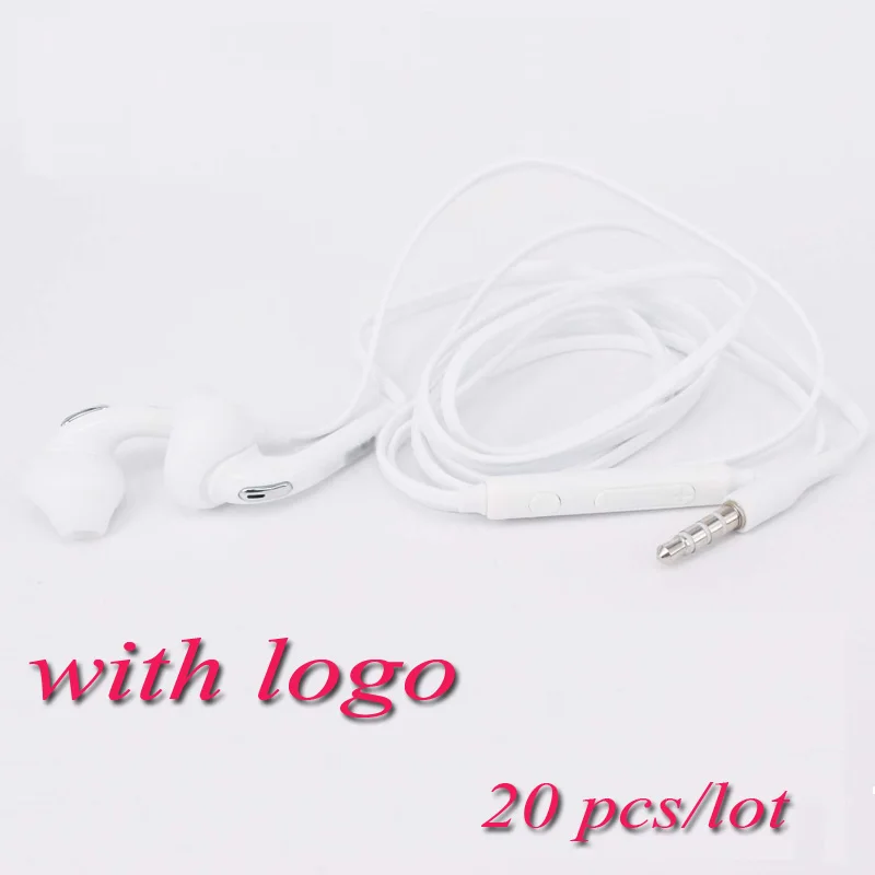 20 pcs S6 with logo 20 шт./партия наушники с микрофоном, высококачественные стерео наушники-вкладыши для samsung Galaxy S6 S5 S4 S3 S9 S8 S7 edge Note 3 4 5 - Цвет: 20 pcs S6 with logo