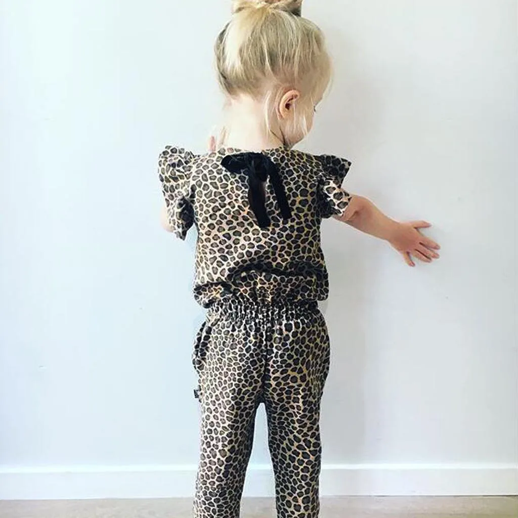 Модный Детский комбинезон с рукавами воланами для новорожденных девочек принтом