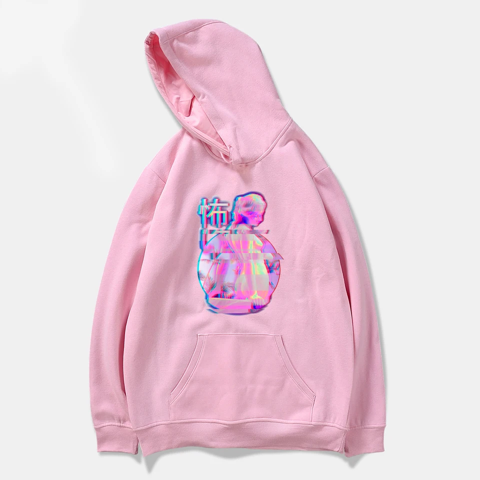 Модные Vaporwave 2019 Новый стиль Для мужчин/Для женщин с капюшоном аниме Толстовки на