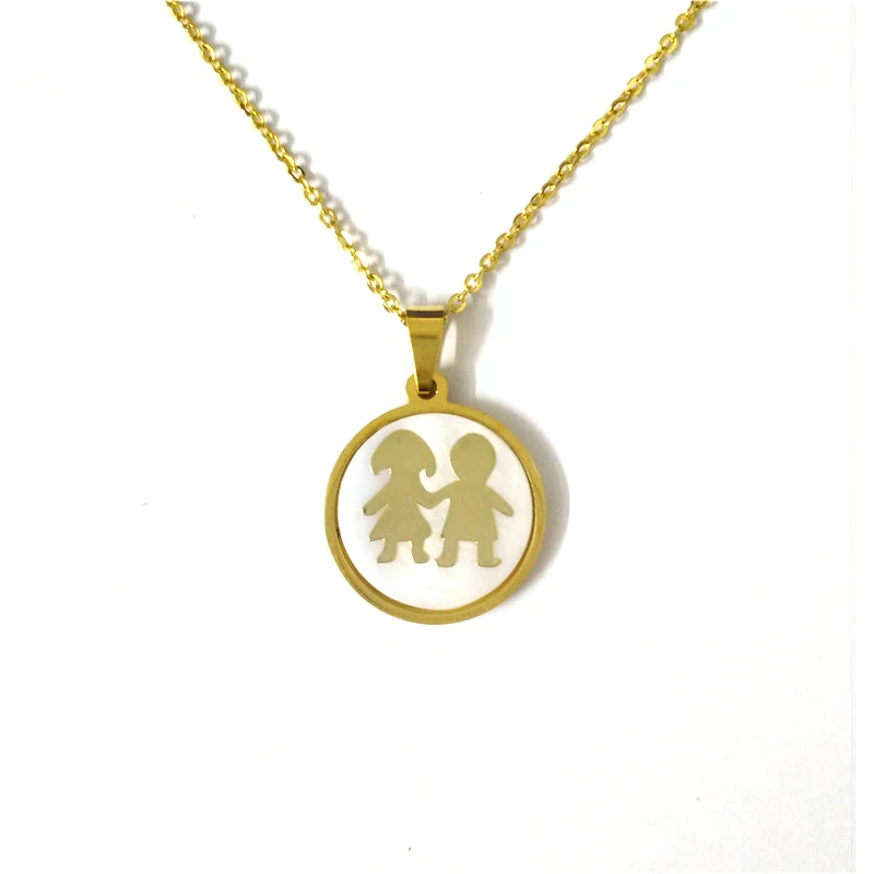 FairLadyHood Gold Silver Color Necklace Family Jewelry Boy And Girl Pendant Choker For Children Gift | Украшения и аксессуары