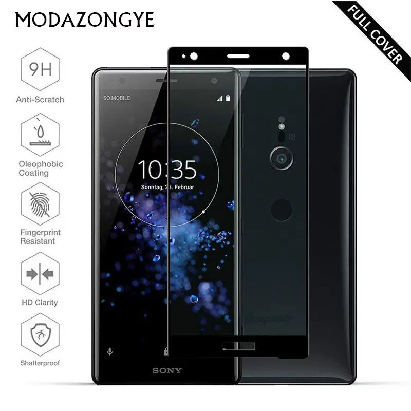 Закаленное стекло для Sony Xperia XZ2 Защита экрана H8216 H8266 H8296 полное покрытие