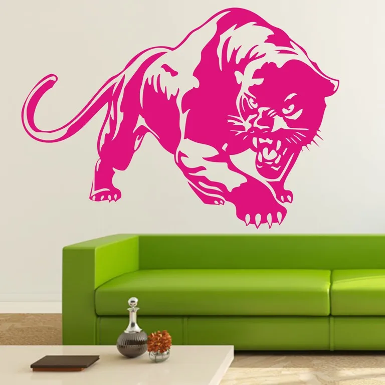 Съемный один большой Леопардовый Настенный декор высокое качество изогнутая