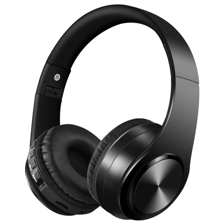 Черный NFUNGYK Bluetooth наушники бас спортивные наушники Поддержка TF AUX с микрофоном для ПК мобильного телефона лучшие беспроводные наушники - Цвет: Черный