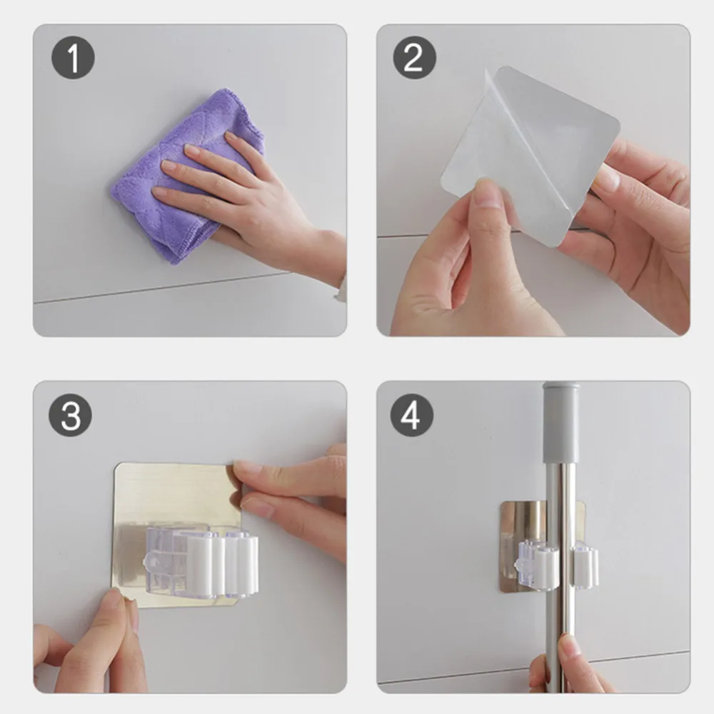 Настенный пластиковый держатель для швабры настенный органайзер