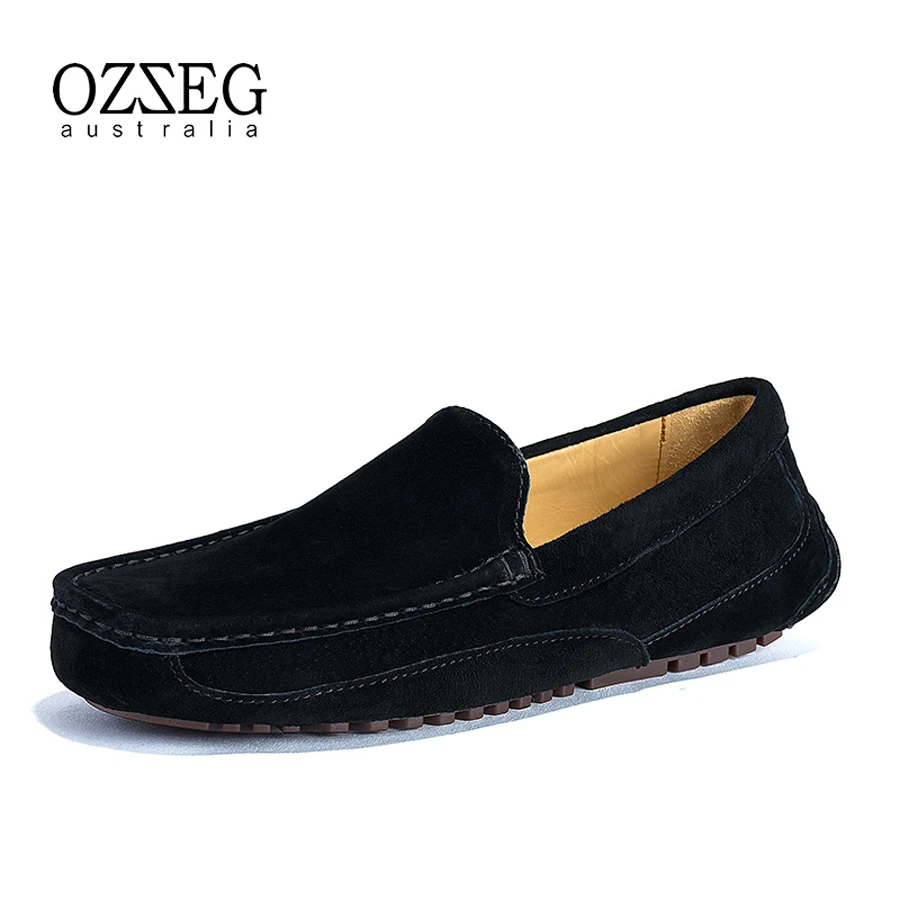 Лоферы мужские из натуральной кожи повседневные деловые туфли без застежки