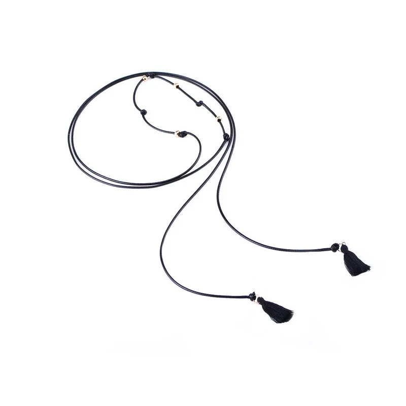 Elessical бархат колье Цепочки и ожерелья галстук-бабочку воротник Длинная веревка