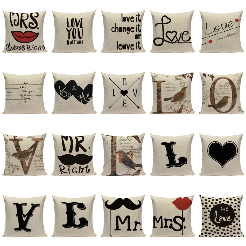 Чехол для подушки из льна с надписью Love|cushion cover|cushion cover home decorcushion |