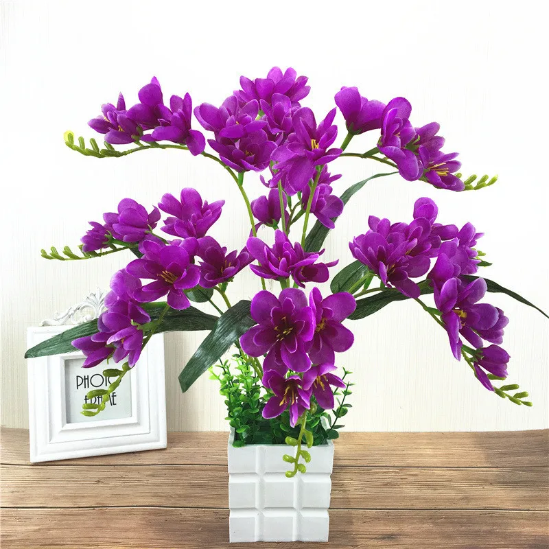 

Silk Orchid Artificial Flowers DIY Orchid Fake Flowers Bouquet For Wedding Home Party Office Decoration Simulation Plants