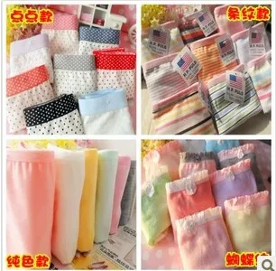 Большие размеры дышащие хлопковые трусы Женские однотонные в полоску 5 шт./лот |