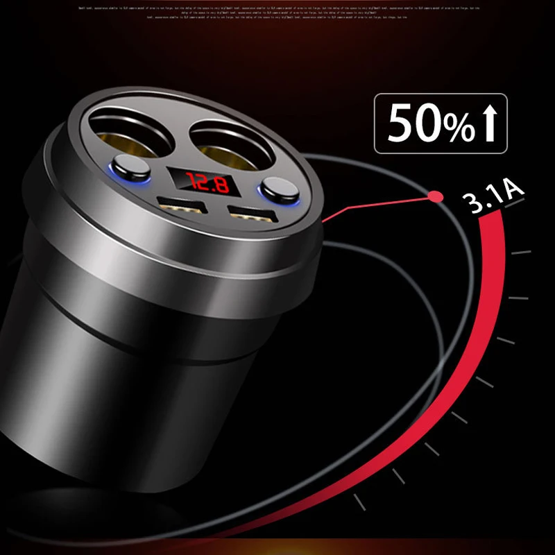 Автомобильное зарядное устройство с двойным USB DC/5V 3.1A адаптер питания