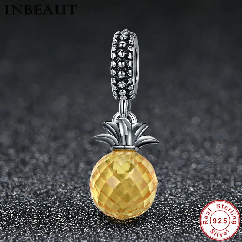 Женский браслет с фруктами INBEAUT ожерелье ананасом из стерлингового серебра 925