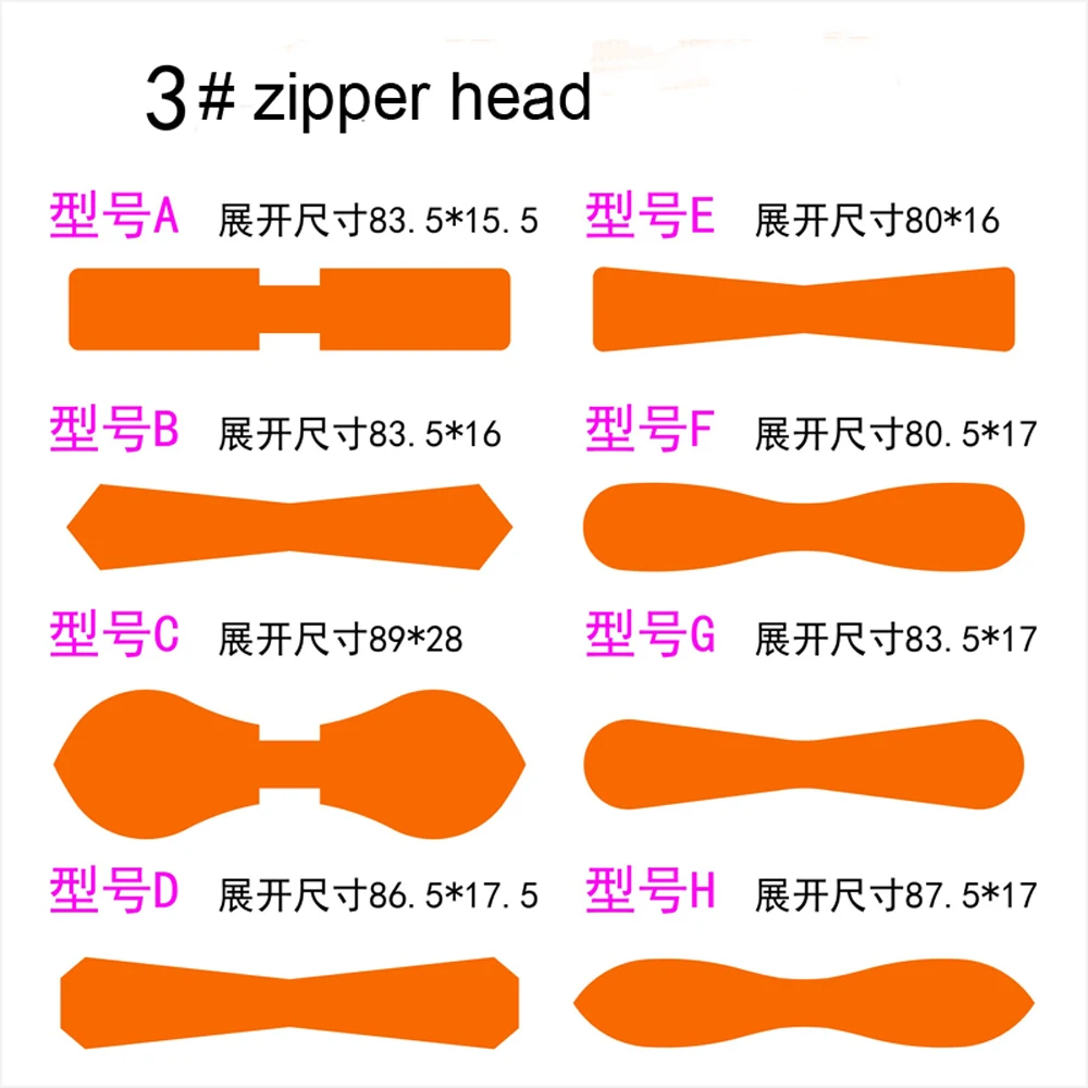 Дизайнер кожа ремесленный Шаблон Резак 3 #5 # молния головы высечки нож формы