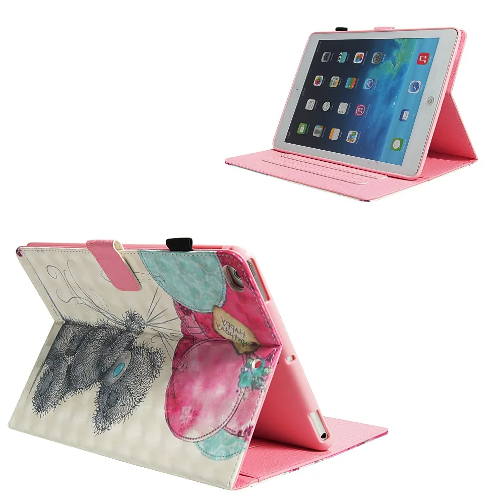 Шар Медведь Pattern PU и ПК с карт памяти чехол для iPad 2017 2018 9 7 дюйма воздуха 12 Pro 10 5 Mini