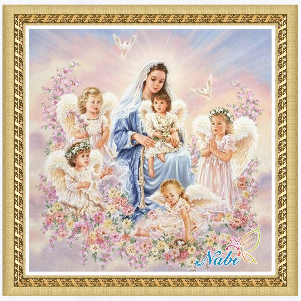 Religion angel fairy full gear 5d diy Вышивка бисером 2085R круглая Алмазная вышивка крестиком