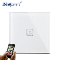 app wireless wifi control smart home wallpad white crystal switch 110 250v eu uk 1 gang touch remote wifi control light switch