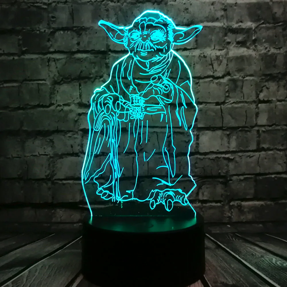Новинка 2019 Звездные войны Мастер Йода 3D светодиодный светильник ночник